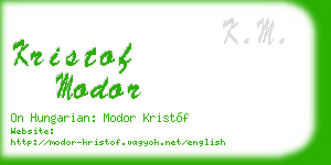 kristof modor business card
