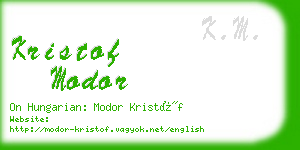 kristof modor business card